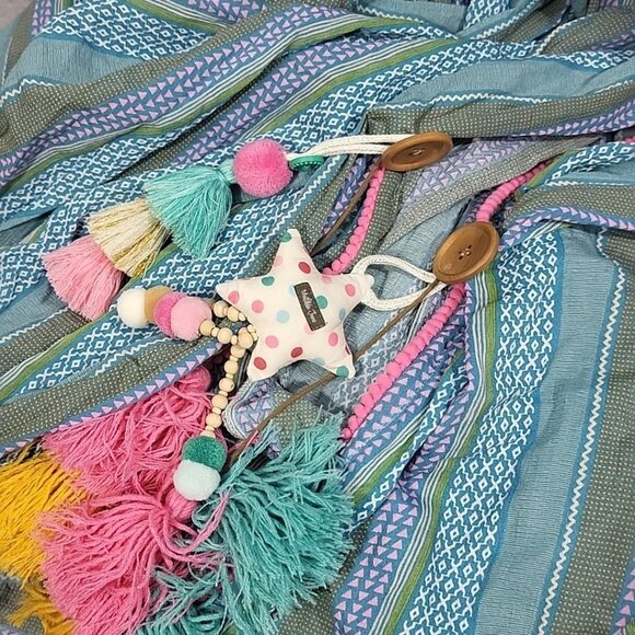 Matilda Jane Dreamy Canopy Tent Hanging Play Fort Blue Pink Striped Rare Print - Picture 3 of 5